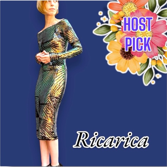 Ricarica Dresses & Skirts - 🎉HP🎉 EUC (worn once) Ricarica Sequin Off The Shoulder Midi Dress. 💃 Size Small